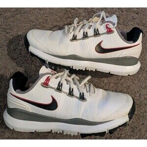 Nike Tiger Woods 2014 TW14 White Black Golf Shoes 599416-100 Men's 8